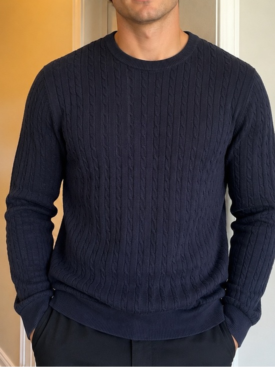 Jack and Jones Other - Jack and Jones Men's Navy Cable-Knit Crewneck Sweater
